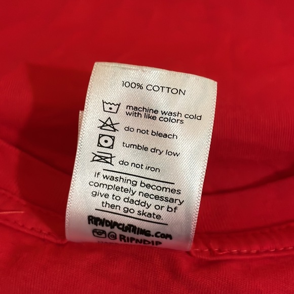 RIPNDIP Red Pocket Middle Finger Lord Nermal Cat T-Shirt Size Medium - Picture 9 of 9